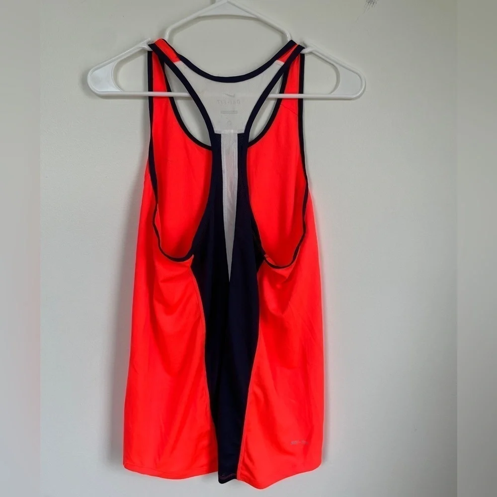Nike dri-fit blue, orange, and white running tank